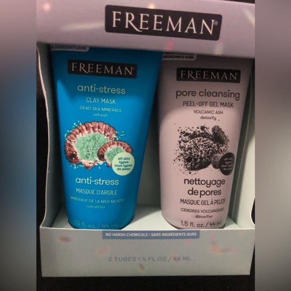 Freeman 2pack travel‎ size anti-stress clay mask and pore cleansing gel mask new - Picture 3 of 4